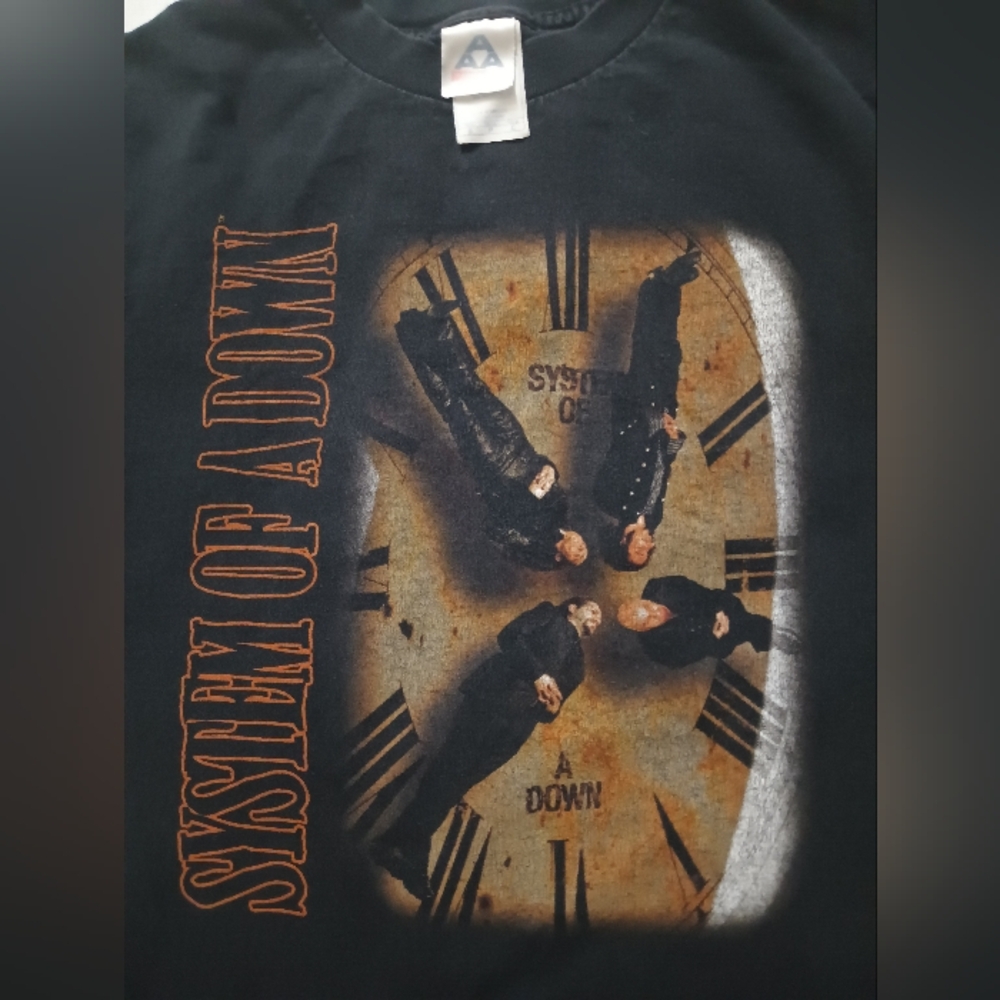 System Of A Down 2000s Black T-Shirt Clock Design - Picture 2 of 3